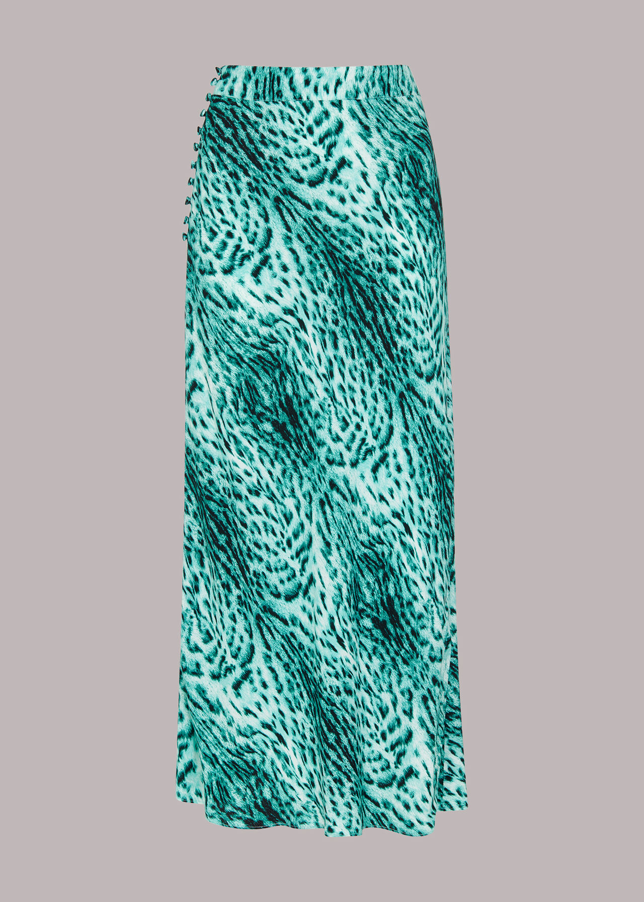 Brushed Leopard Bias Cut Skirt